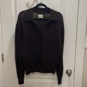 100% Authentic Khaite Jo Cashmere Sweater sz M chocolate brown